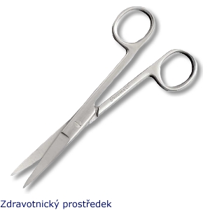 Nůžky chirurgické hrotnaté zahnuté 11,5 cm