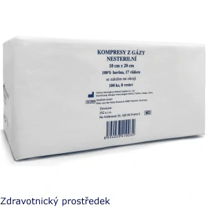 Kompresy z gázy nesterilní 10x20cm/8 vr., 100ks