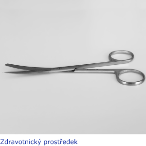 Nůžky chirurgické hrotnato-tupé, zahnuté 15 cm