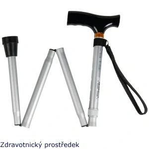 Hůl skládací hliníková šedá