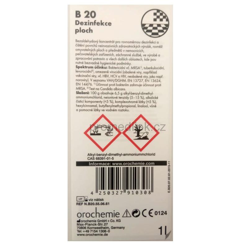 Dezinfekce na plochy Orochemie B20 1l