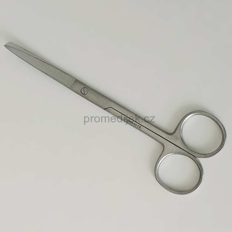 Nůžky chirurgické hrotnato-tupé, zahnuté 14 cm