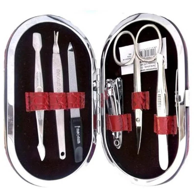 Magnum 202 Red Manikúrní set, 6 nástrojů - imitace krokodýlí kůže