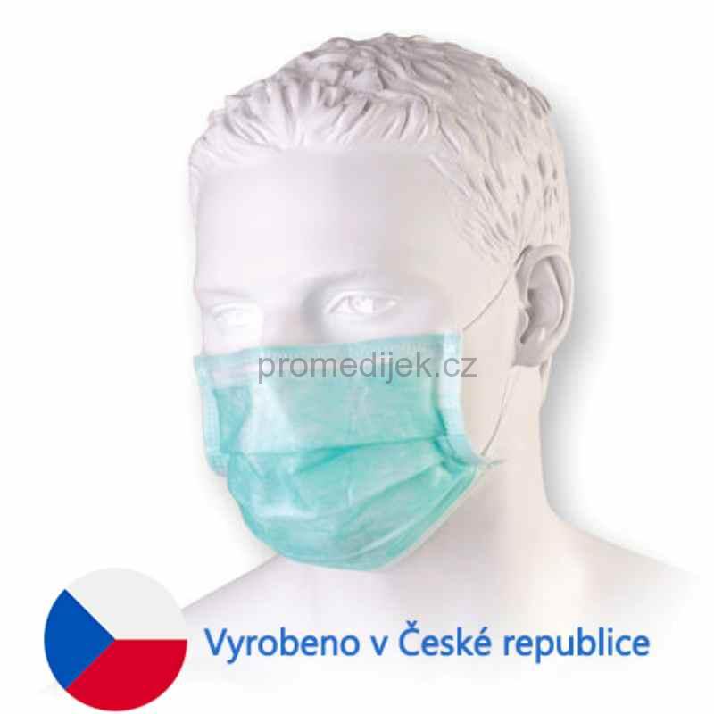 Obličejová maska s gumičkou (ústenka 3vrstvá, IIR) modrá GPP 50ks