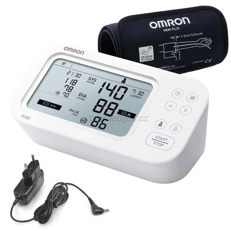 Tonometr Omron M6 Comfort AFib + síťový adaptér