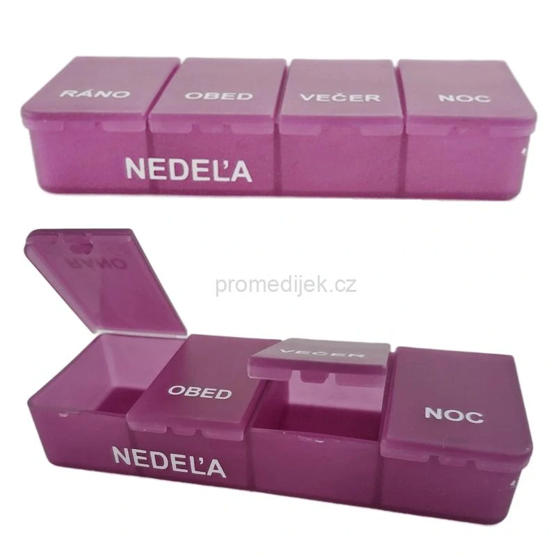 Týdenní box na léky - 4 denní dávky