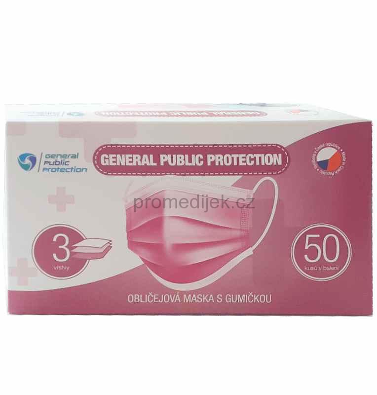 Obličejová maska s gumičkou (ústenka 3vrstvá, IIR) modrá GPP 50ks