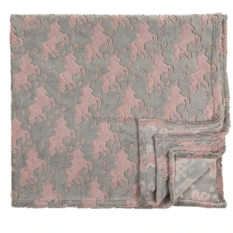 Svítící deka a polštář Jednorožec