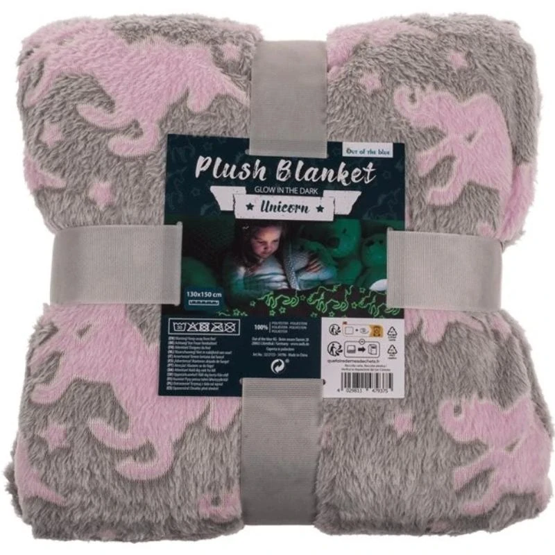 Svítící deka a polštář Jednorožec