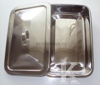 Nerezová dóza s víkem U-011 (22,3 x 12,6 x 4,5 cm)