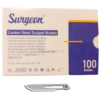 Čepelky skalpelové č.10 Carbon Surgeon 100 ks