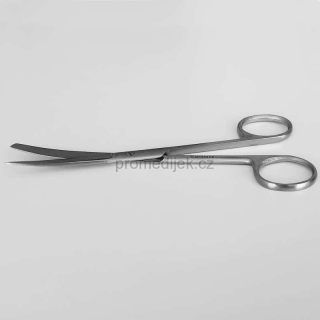 Nůžky chirurgické hrotnato-tupé, zahnuté 14 cm