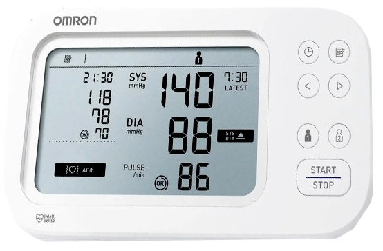 displej tlakoměru Omron M6C AFib