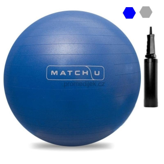 Míč dvouplášťový ABS Match-U 70/75 cm, stříbrný + hustilka